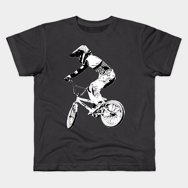 bmx Kids T-Shirt by rickylabellevie